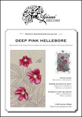 Deep pink hellebore. Cross stitch blackwork design. Ediz. italiana, inglese e francese
