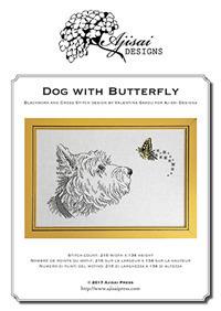 Dog with butterfly. Blackwork and cross stitch design - Valentina Sardu - Libro Marcovalerio 2017 | Libraccio.it