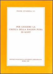 Per leggere la Critica della ragion pura di Kant