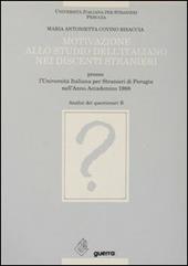 Motivazione allo studio dell'italiano nei discenti stranieri presso l'Università italiana per stranieri di Perugia (anno accademico 1988) (B)