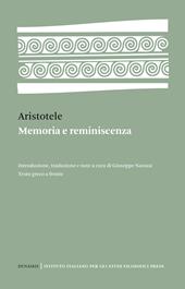 Memoria e reminiscenza. Testo greco a fronte