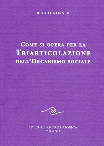 Come si opera per la triarticolazione dell'organismo sociale. Corso per oratori - Rudolf Steiner - Libro Editrice Antroposofica 2018 | Libraccio.it