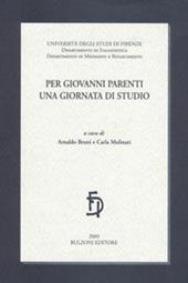 Per Giovanni Parenti. Una giornata di studio