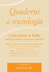 Quaderni di sociologia (2017). Vol. 74: istruzione in Italia: vecchi problemi e nuove ricerche, L'.
