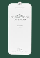 Annali del Dipartimento di filosofia dell'Università degli studi di Firenze. Nuova serie (1998-1999)