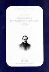 Introduzione al positivismo sociologico in Francia, in Inghilterra e in Italia