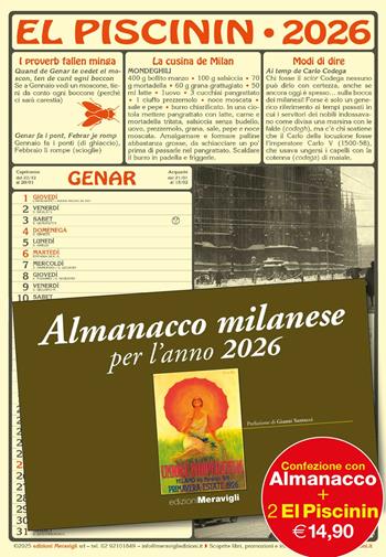 El Piscinin 2026  - Libro Meravigli 2025 | Libraccio.it