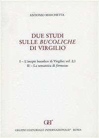 Due studi sulle Bucoliche di Virgilio - Antonio Marchetta - Libro Gruppo Editoriale Int. 1994, Nuovi saggi | Libraccio.it
