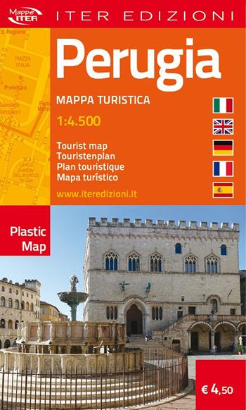 Perugia. Pianta turistica 1:4.500  - Libro Iter Edizioni 2015, Plastic map | Libraccio.it