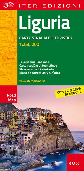 Liguria. Carta stradale e turistica 1.250.000  - Libro Iter Edizioni 2015, Carte stradali | Libraccio.it