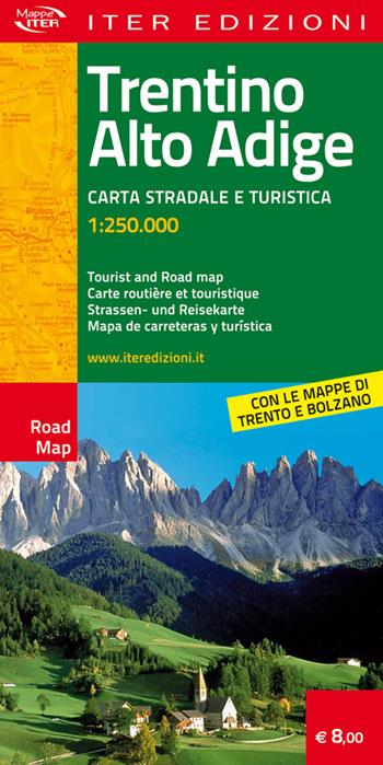 Trentino Alto Adige. Mappa stradale e turistica 1:250.000  - Libro Iter Edizioni 2016, Carte stradali | Libraccio.it