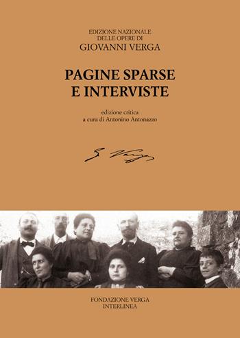 Pagine sparse e interviste - Giovanni Verga - Libro Interlinea 2026, Ediz. nazionale delle opere di G.Verga | Libraccio.it