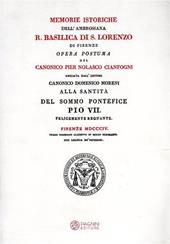 Memorie istoriche dell'Ambrosiana. Basilica di S. Lorenzo di Firenze