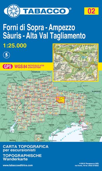 Forni di Sopra. Ampezzo. Sàuris. Alta val Tagliamento 1:25.000  - Libro Tabacco 2008, Carte topografiche per escursionisti | Libraccio.it