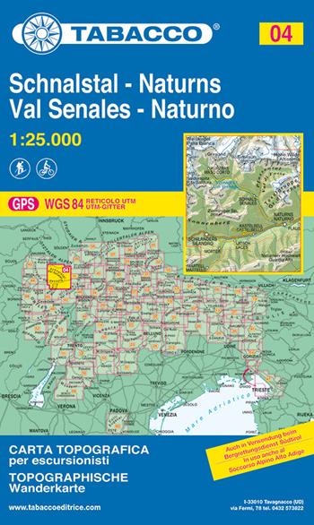 Val Senales 1:25.000  - Libro Tabacco 2008, Carte topografiche per escursionisti | Libraccio.it