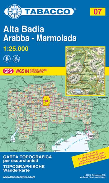 Alta Badia. Arabba. Marmolada 1:25.000  - Libro Tabacco 2008, Carte topografiche per escursionisti | Libraccio.it