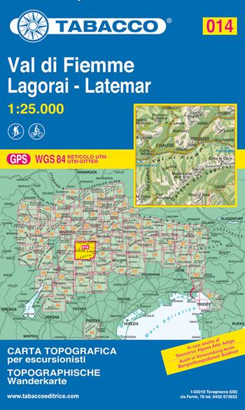 Val di Fiemme. Lagorai. Latemar 1:25.000  - Libro Tabacco 2008, Carte topografiche per escursionisti | Libraccio.it