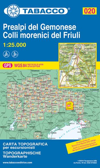 Prealpi Carniche e Giulie del gemonese 1:25.000  - Libro Tabacco 2008, Carte topografiche per escursionisti | Libraccio.it