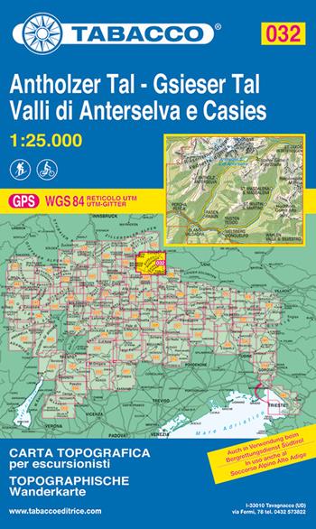 Valle di Anterselva. Valle di Casies 1:25.000  - Libro Tabacco 2008, Carte topografiche per escursionisti | Libraccio.it