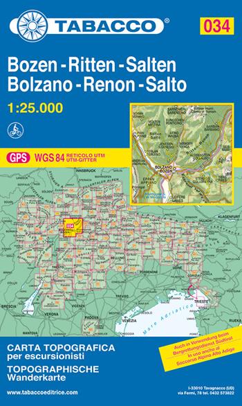 Bolzano. Renon 1:25.000  - Libro Tabacco 2008, Carte topografiche per escursionisti | Libraccio.it