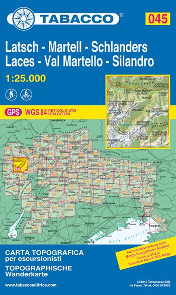 Val Martello-Silandro-Laces-Martell-Schlanders-Latsch 1:25.000  - Libro Tabacco 2008, Carte topografiche per escursionisti | Libraccio.it