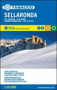 Selleronda 1:25.000  - Libro Tabacco 2010, Carta sciistica in scala 1:25.000 | Libraccio.it