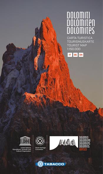 Dolomiti. Carta turistica 1:150.000. Ediz. italiana, tedesca e inglese  - Libro Tabacco 2016, Carte stradali e panoramiche | Libraccio.it