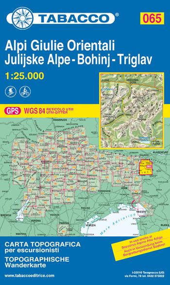 Alpi Giulie Orientali - Bohinj - Triglav 1:25.000  - Libro Tabacco 2016, Carte topografiche per escursionisti | Libraccio.it