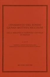 Censimento del Fondo Giovan Battista Niccolini della Biblioteca Nazionale Centrale di Firenze