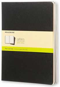 Quaderno Cahier Journal Moleskine XL a pagine bianche nero. Black...