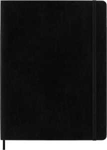 Taccuino Moleskine XL a righe copertina morbida nero. Black