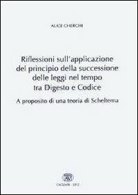 Riflessioni sull'applicazione del principio della successione delle leggi nel tempo tra digesto e codice. A proposito di una teoria di Scheltema - Alice Cherchi - Libro AV 2012 | Libraccio.it