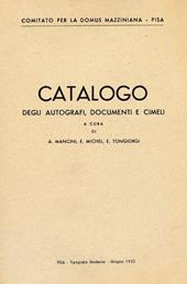 Catalogo degli autografi, documenti e cimeli (di Mazzini)