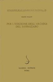 Per l'edizione dell'«Arcadia» del Sannazaro
