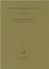 «Io cupo d'amore...». Tre interventi per Pasolini