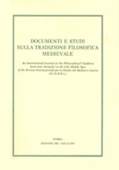 Documenti e studi sulla tradizione filosofica medievale (2017). Vol. 28