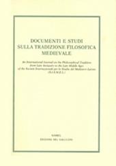 Documenti e studi sulla tradizione filosofica medievale (2018). Vol. 29