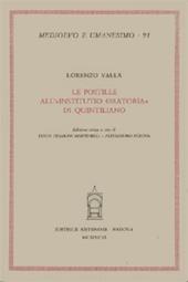 Le postille all'«Institutio oratoria». Ediz. critica