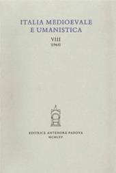Italia medioevale e umanistica. Vol. 8