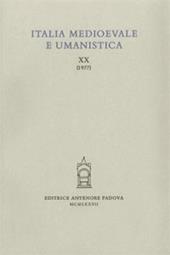 Italia medioevale e umanistica. Vol. 20