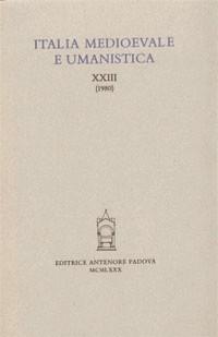 Italia medioevale e umanistica. Vol. 23  - Libro Antenore 2000, Italia medievale | Libraccio.it