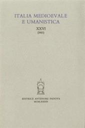 Italia medioevale e umanistica. Vol. 26