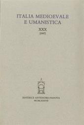 Italia medioevale e umanistica. Vol. 30