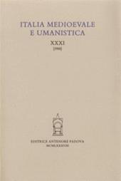 Italia medioevale e umanistica. Vol. 31