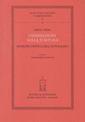 Osservazioni sulla tortura. Ediz. critica dell'autografo