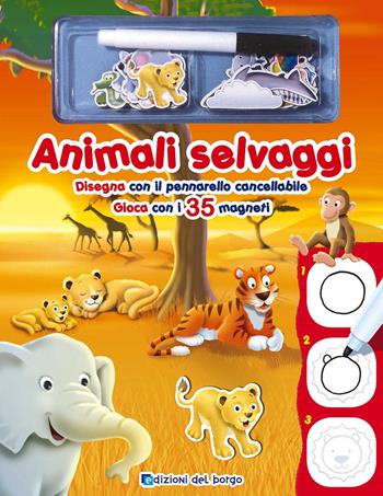 Animali selvaggi. Disegna con il pennarello cancellabile. Gioca con i 35 magneti. Ediz. a colori. Con gadget - Brenda Apsley - Libro Edizioni del Borgo 2017, Playbook | Libraccio.it