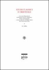 Studi classici e orientali (2006). Vol. 52