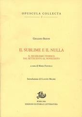 Il sublime e il nulla. Il nichilismo tedesco dal Settecento al Novecento