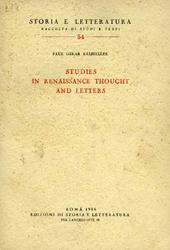 Studies in Renaissance thought and letters