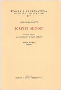 Scritti minori. Vol. 2: 1892-1905. - Gaetano De Sanctis - Libro Storia e Letteratura 1970, Storia e letteratura | Libraccio.it